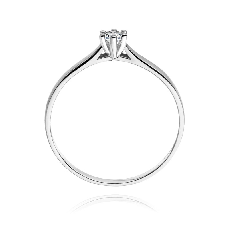 Pierścionek W222 Diament 0,10ct białe złoto