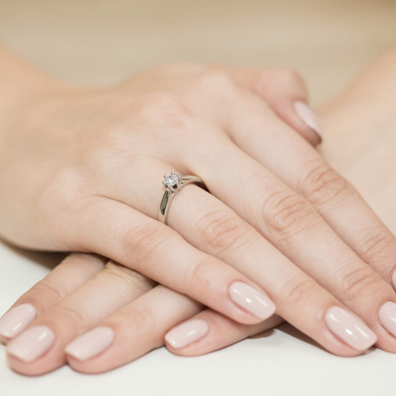 Pierścionek W222B Diament 0,20ct białe złoto