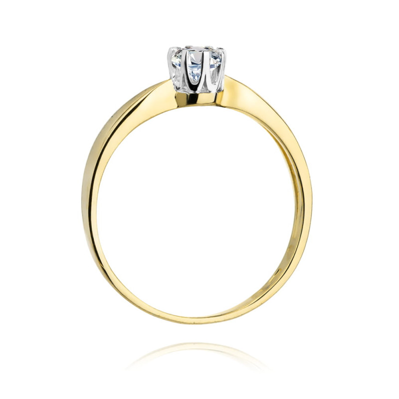 Pierścionek W228 Diament 0,25ct żółte złoto