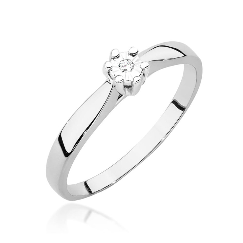 Pierścionek W222T Diament 0,01ct białe złoto