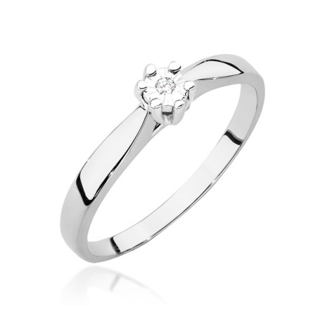 Pierścionek W222T Diament 0,01ct białe złoto