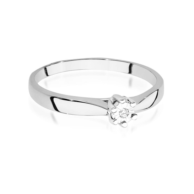 Pierścionek W222T Diament 0,01ct białe złoto