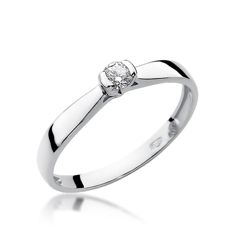 Pierścionek W223 Diament 0,10ct białe złoto