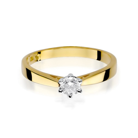 Pierścionek W229B Diament 0,25ct żółte złoto