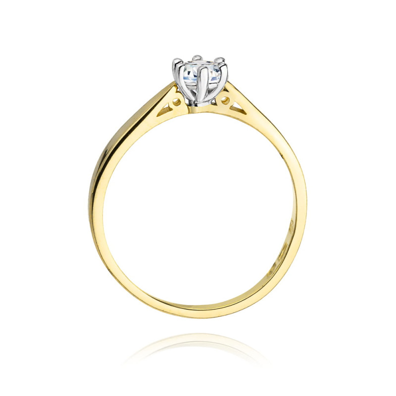 Pierścionek W229B Diament 0,30ct żółte złoto