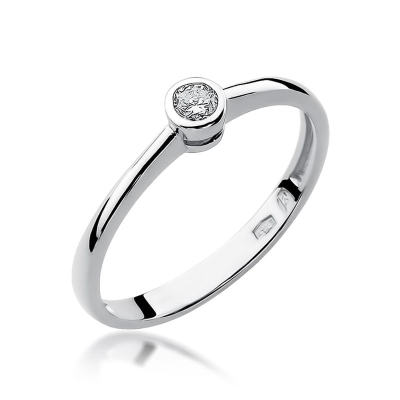 Pierścionek W224 Diament 0,08ct białe złoto