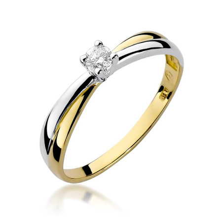 Pierścionek W230 Diament 0,08ct żółte złoto