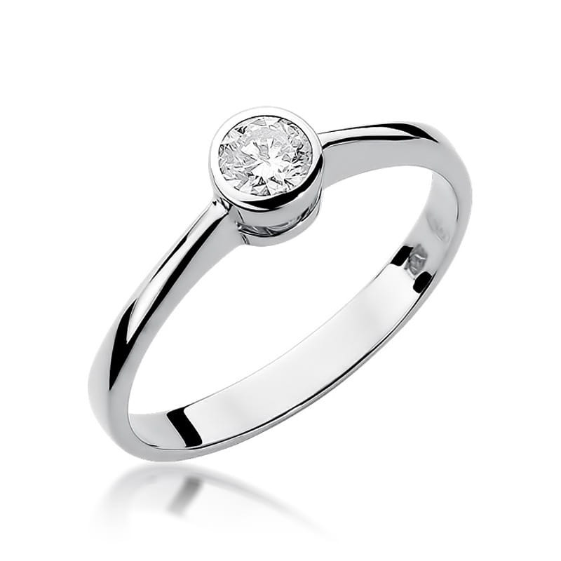 Pierścionek W224B Diament 0,30ct białe złoto