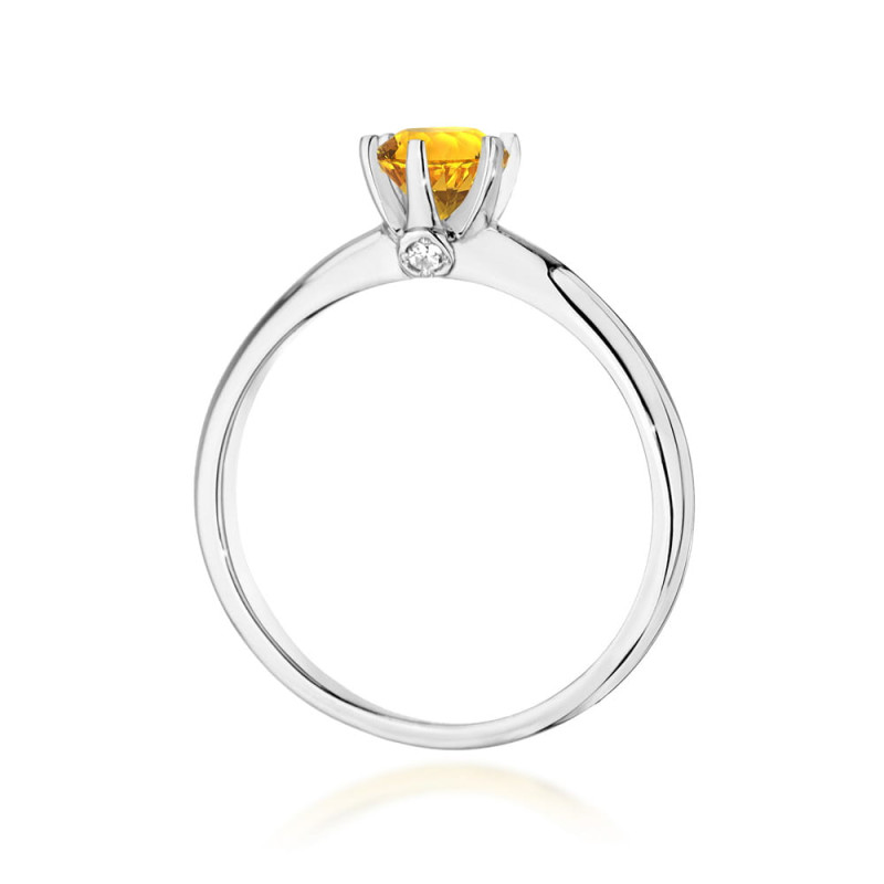 "Pierścionek W557 Cytryn 0,50ct - białe złoto | Daimana.pl"