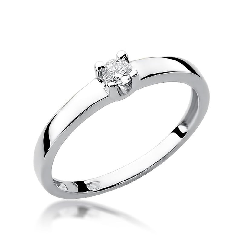Pierścionek W225 Diament 0,08ct białe złoto
