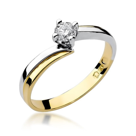 Pierścionek W231B Diament 0,25ct żółte złoto