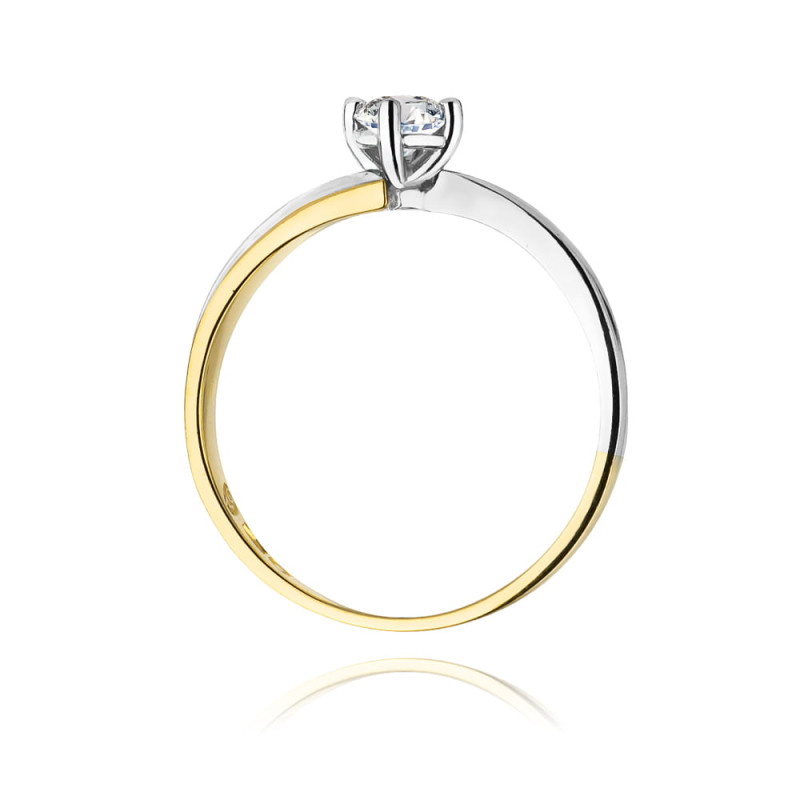 Pierścionek W231B Diament 0,25ct żółte złoto