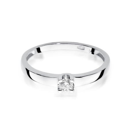 Pierścionek W225 Diament 0,10ct białe złoto