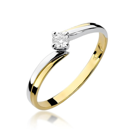 Pierścionek W231 Diament 0,08ct żółte złoto