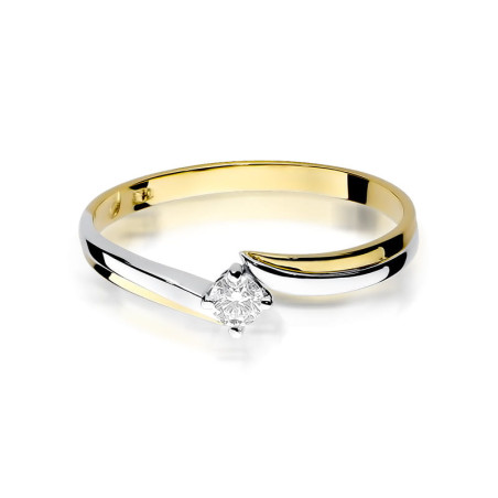 Pierścionek W231 Diament 0,08ct żółte złoto