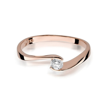 Pierścionek W160 Diament 0,13ct różowe złoto