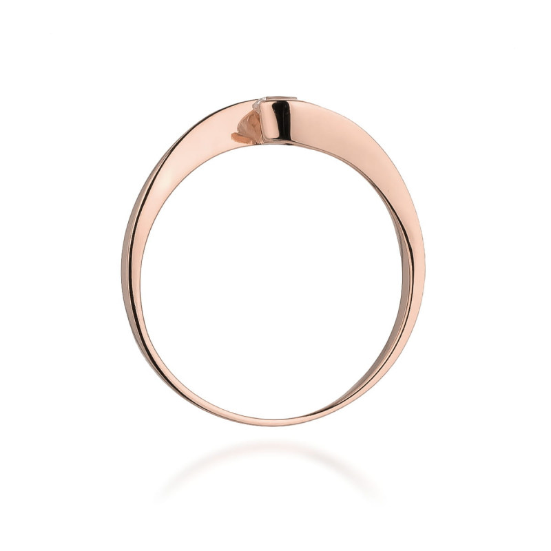 Pierścionek W160 Diament 0,13ct różowe złoto