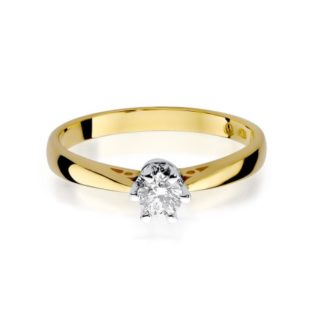 Pierścionek W234 Diament 0,25ct żółte złoto