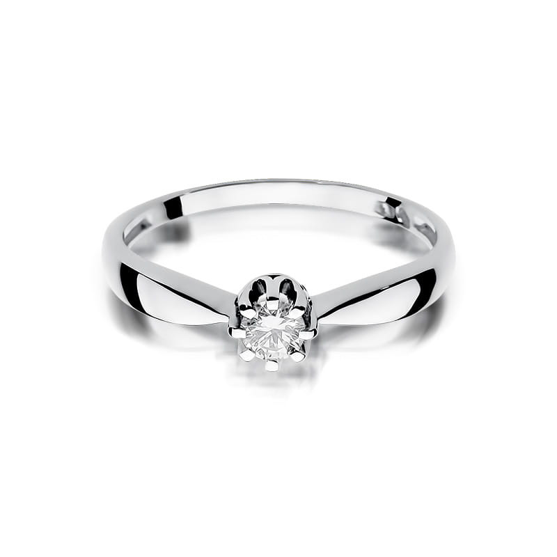 Pierścionek W228 Diament 0,15ct białe złoto