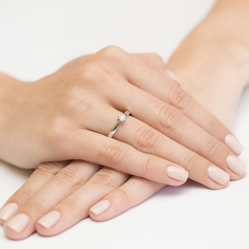 Pierścionek W228 Diament 0,25ct białe złoto