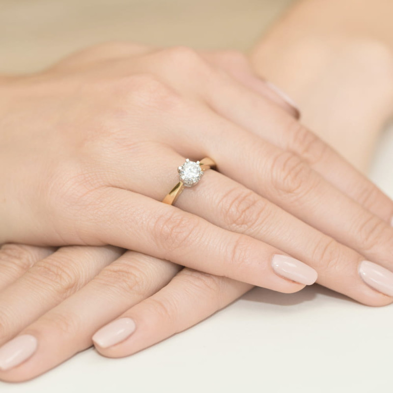 Pierścionek W234 Diament 1,00ct żółte złoto