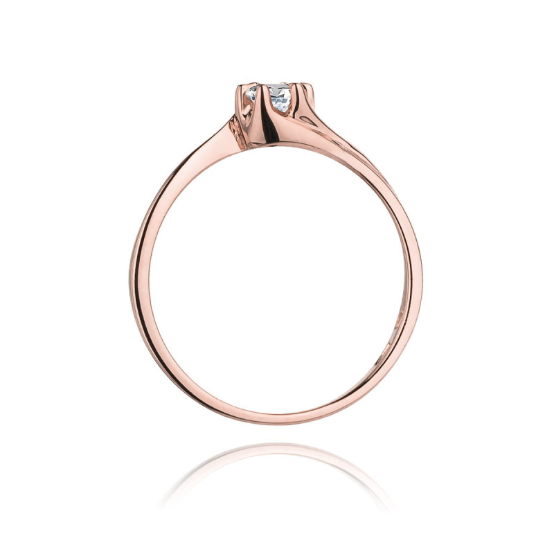 Pierścionek W163 Diament 0,10ct różowe złoto