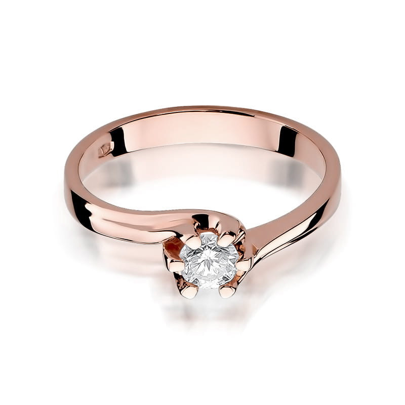 Pierścionek W163 Diament 0,30ct różowe złoto
