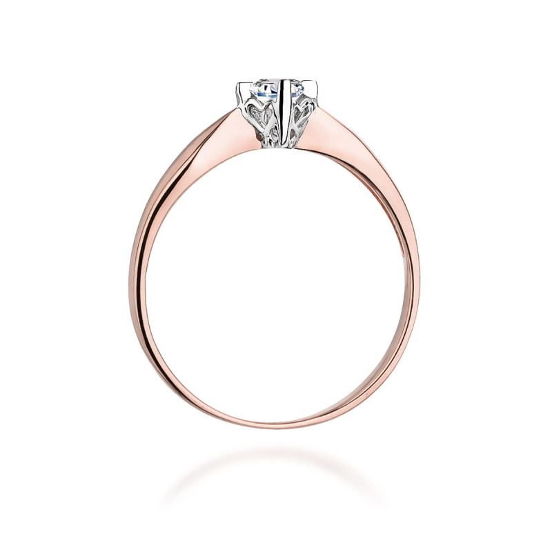 Pierścionek W171 Diament 0,12ct różowe złoto