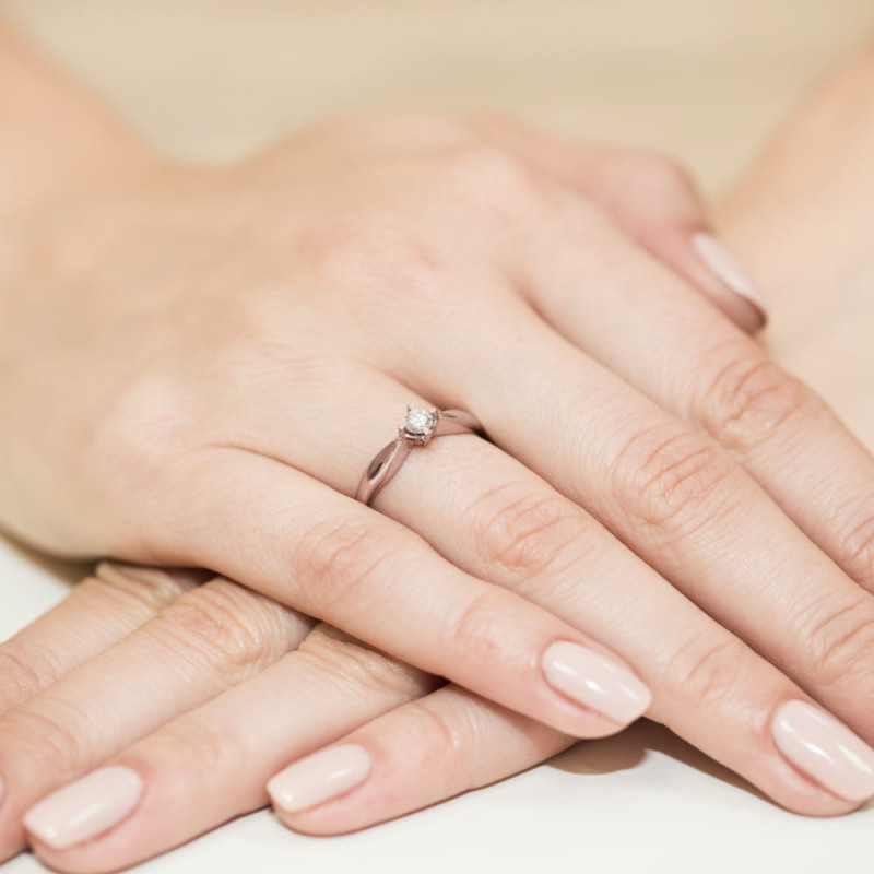 Pierścionek W171 Diament 0,12ct różowe złoto
