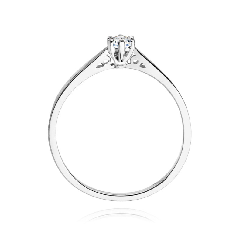 Pierścionek W229 Diament 0,10ct białe złoto