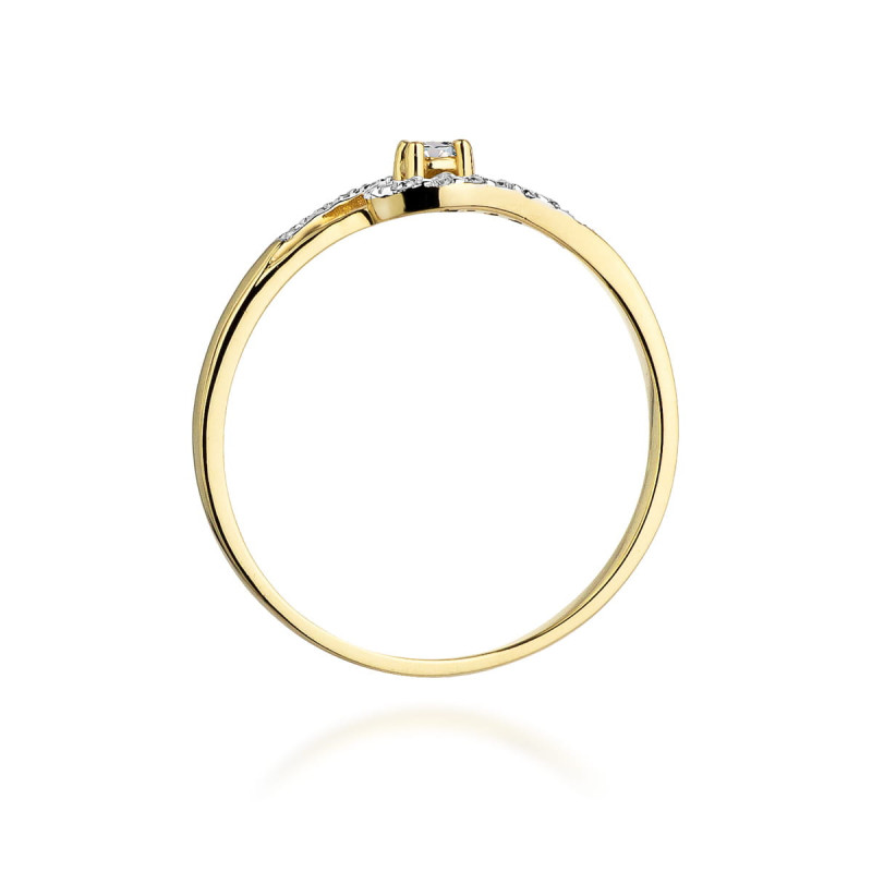 Pierścionek W237 Diament 0,04ct żółte złoto