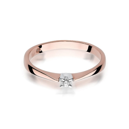 Pierścionek W175 Diament 0,03ct różowe złoto
