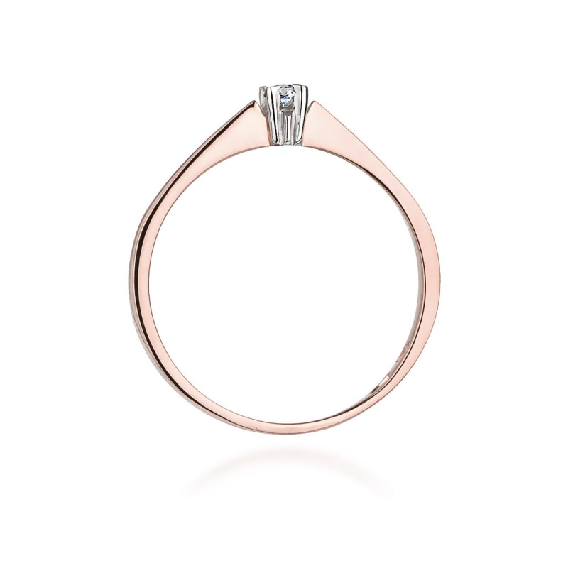 Pierścionek W175 Diament 0,03ct różowe złoto