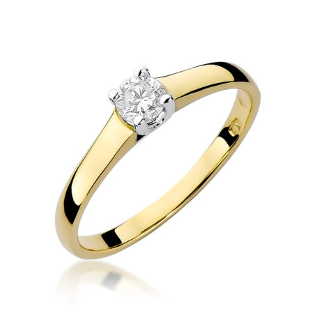 Pierścionek W239 Diament 0,20ct żółte złoto