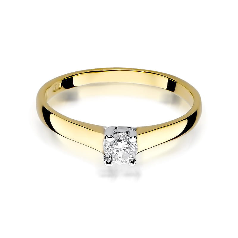Pierścionek W239 Diament 0,20ct żółte złoto