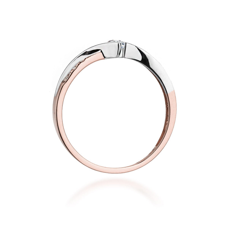 Pierścionek W177 Diament 0,13ct różowe złoto