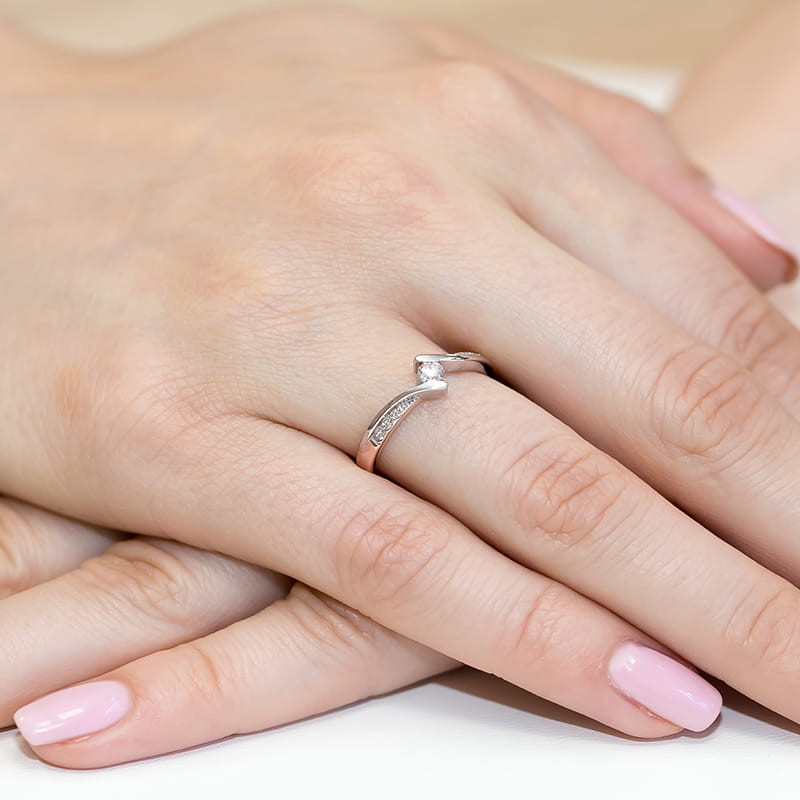 Pierścionek W177 Diament 0,13ct różowe złoto