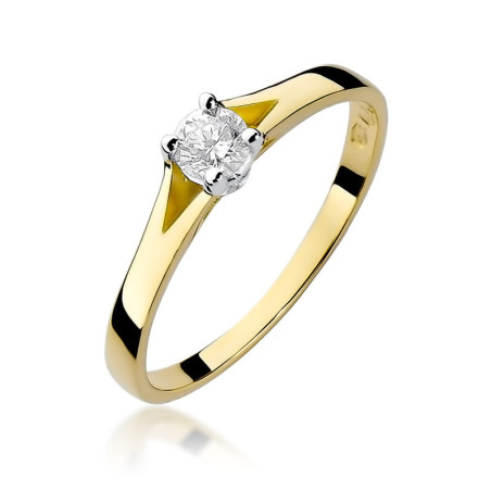 Pierścionek W240 Diament 0,20ct żółte złoto