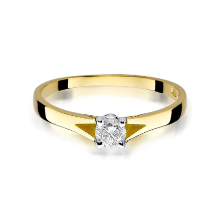 Pierścionek W240 Diament 0,20ct żółte złoto