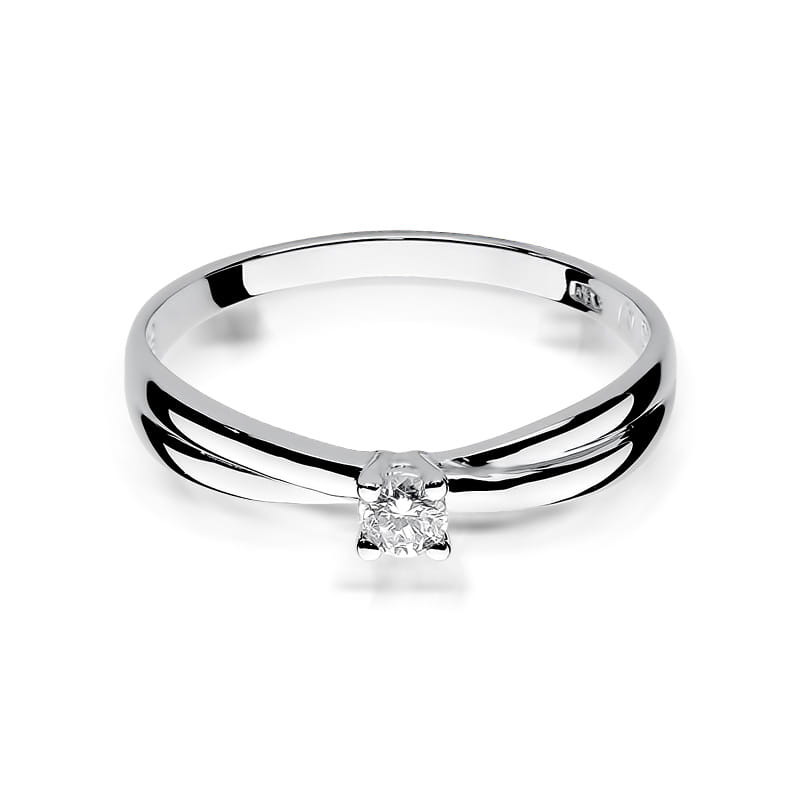 Pierścionek W230 Diament 0,10ct białe złoto