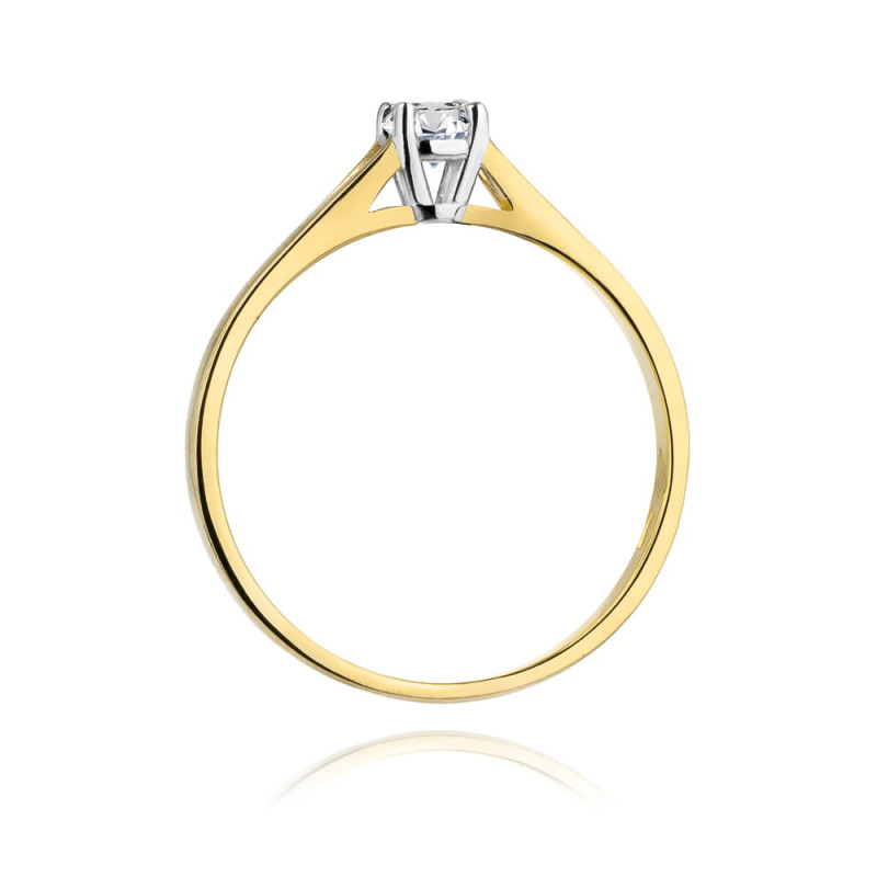 Pierścionek W240 Diament 0,20ct żółte złoto