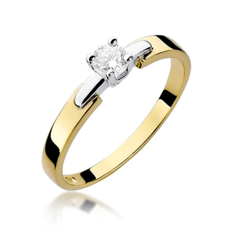 Pierścionek W241 Diament 0,20ct żółte złoto