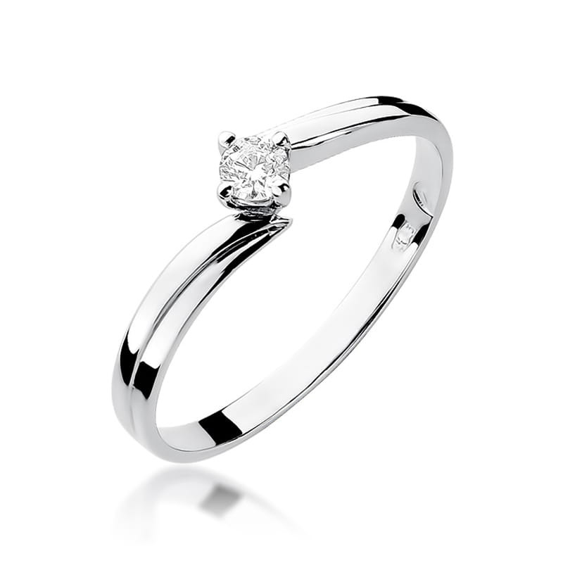 Pierścionek W231 Diament 0,10ct białe złoto