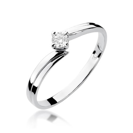 Pierścionek W231 Diament 0,10ct białe złoto
