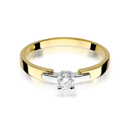 Pierścionek W241 Diament 0,20ct żółte złoto