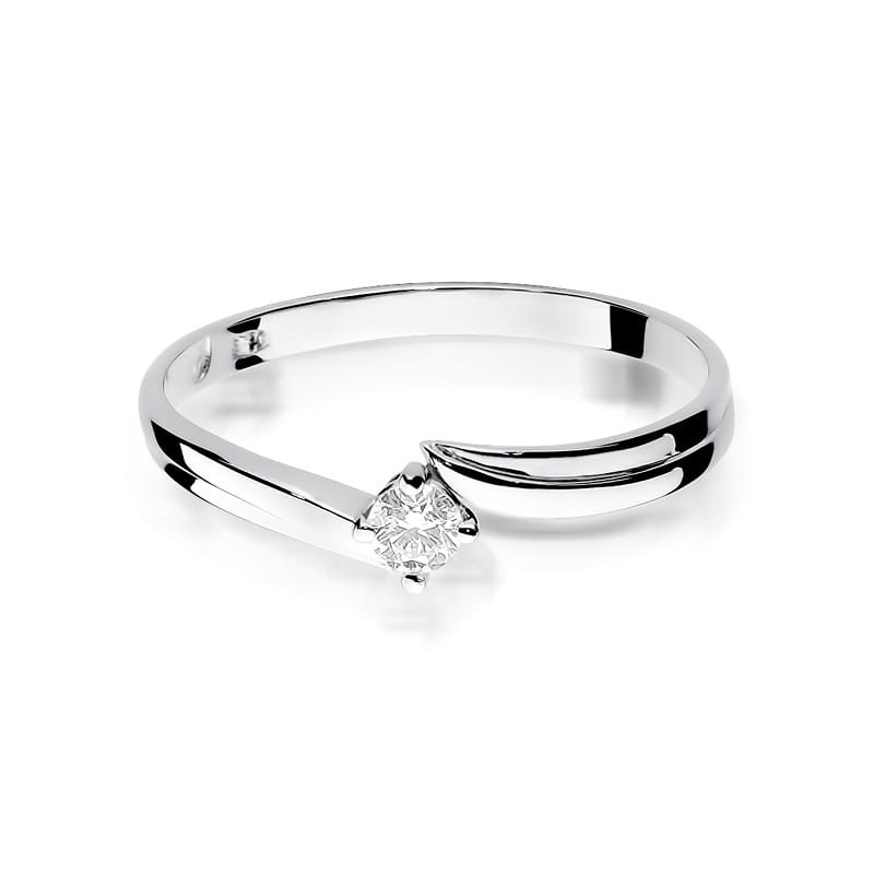 Pierścionek W231 Diament 0,10ct białe złoto