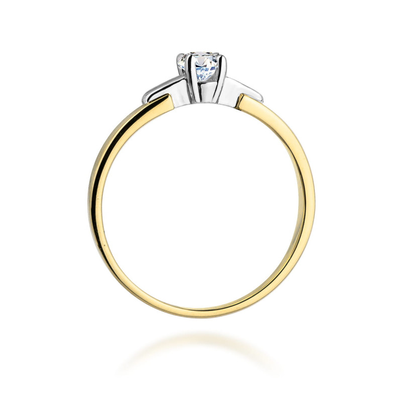 Pierścionek W241 Diament 0,20ct żółte złoto