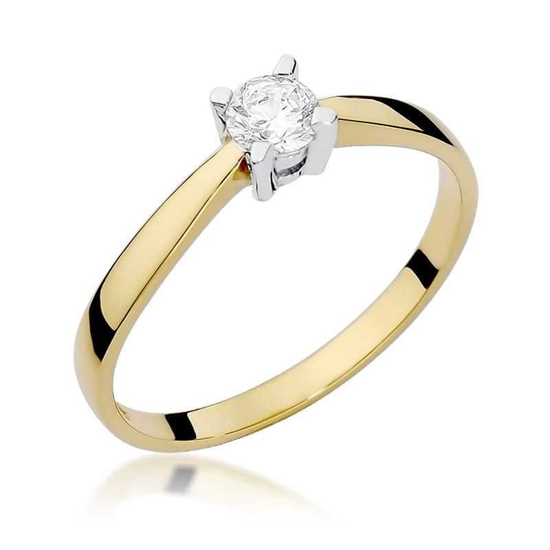 Pierścionek W242 Diament 0,20ct żółte złoto