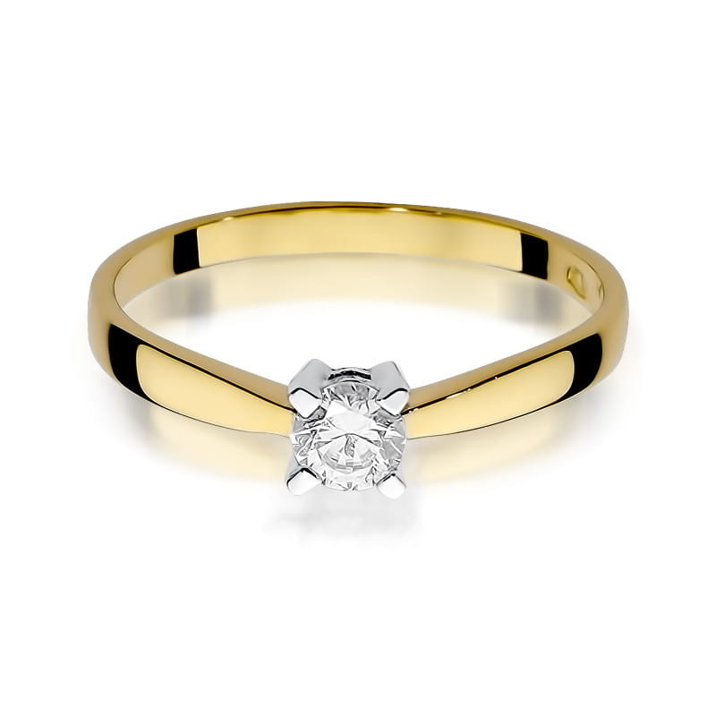 Pierścionek W242 Diament 0,20ct żółte złoto