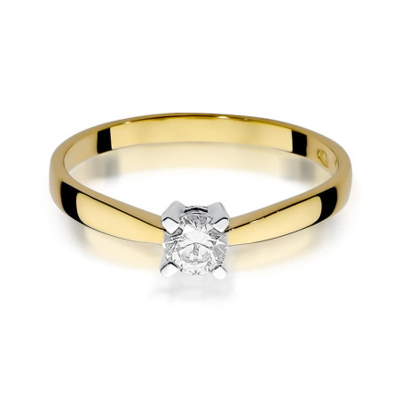 Pierścionek W242 Diament 0,20ct żółte złoto